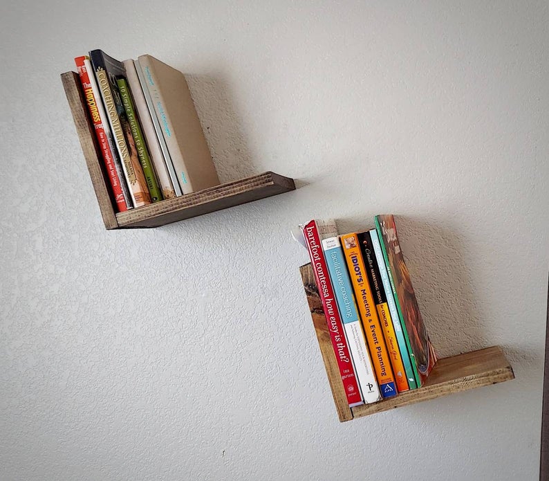 floating bookshelves: