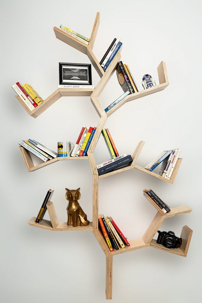 wall book shelves: tree